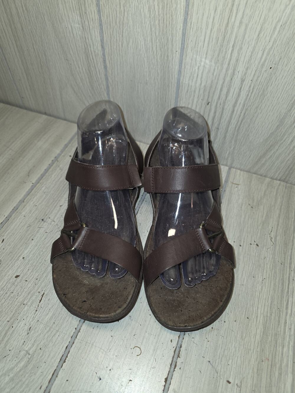 MERRELL Around Town Brown Leather Backstrap Womens Size 9 Boho Summer Sports